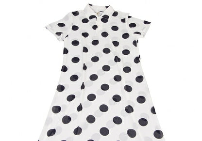 COMME des GARCONS Polka Dot Sheer Dress White Black Size M