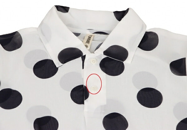 COMME des GARCONS Polka Dot Sheer Dress White Black Size M