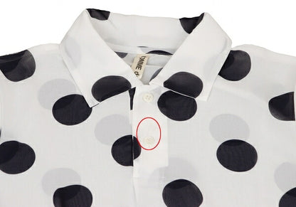 COMME des GARCONS Polka Dot Sheer Dress White Black Size M