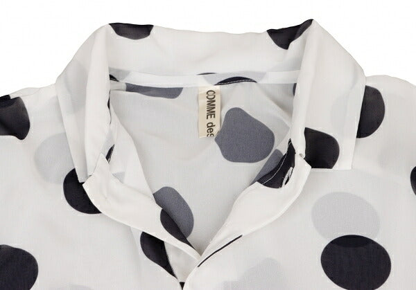 COMME des GARCONS Polka Dot Sheer Dress White Black Size M