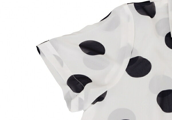 COMME des GARCONS Polka Dot Sheer Dress White Black Size M