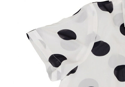 COMME des GARCONS Polka Dot Sheer Dress White Black Size M