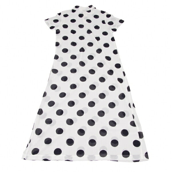 COMME des GARCONS Polka Dot Sheer Dress White Black Size M