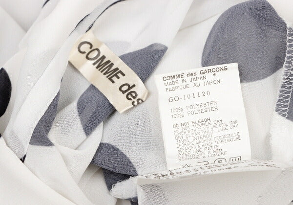 COMME des GARCONS Polka Dot Sheer Dress White Black Size M