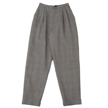 COMME des GARCONS Wool Check Tuck Pants Black Size S