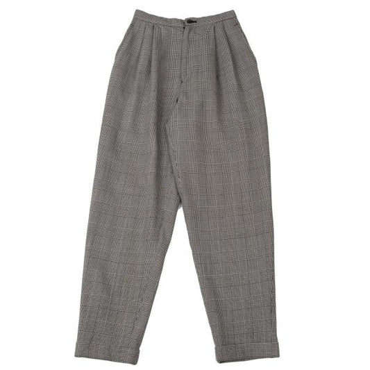 COMME des GARCONS Wool Check Tuck Pants Black Size S