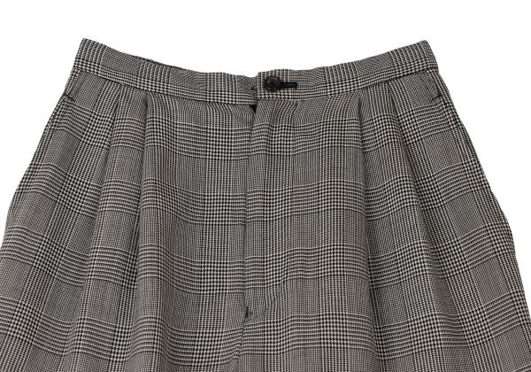 COMME des GARCONS Wool Check Tuck Pants Black Size S
