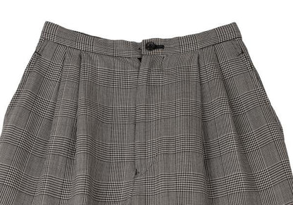 COMME des GARCONS Wool Check Tuck Pants Black Size S