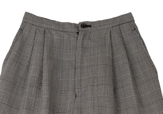 COMME des GARCONS Wool Check Tuck Pants Black Size S