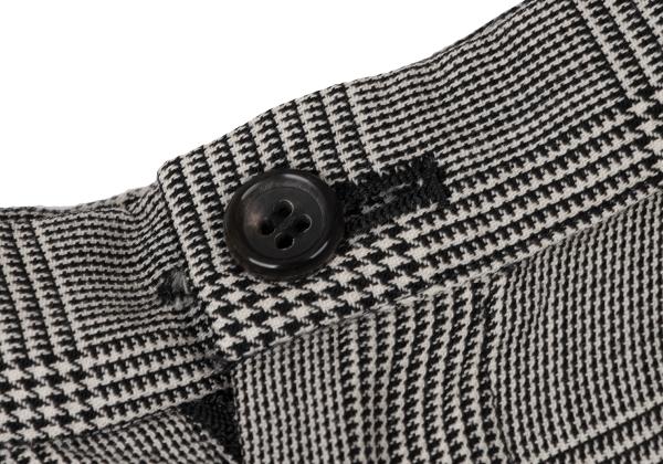 COMME des GARCONS Wool Check Tuck Pants Black Size S