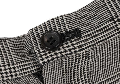 COMME des GARCONS Wool Check Tuck Pants Black Size S