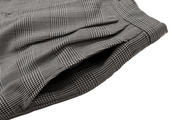 COMME des GARCONS Wool Check Tuck Pants Black Size S