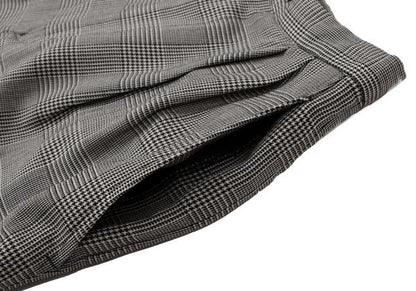 COMME des GARCONS Wool Check Tuck Pants Black Size S
