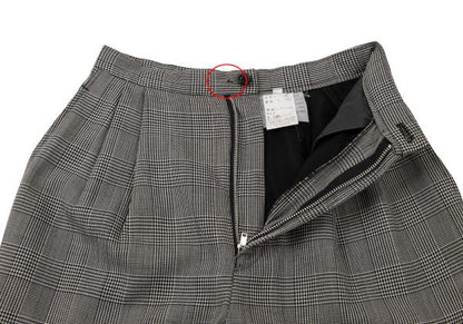 COMME des GARCONS Wool Check Tuck Pants Black Size S