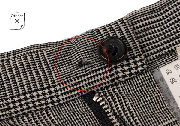 COMME des GARCONS Wool Check Tuck Pants Black Size S