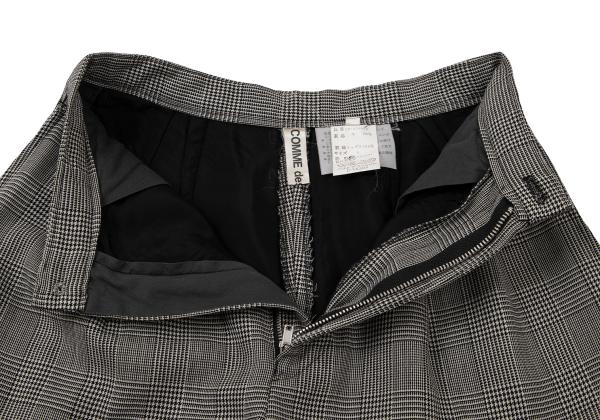 COMME des GARCONS Wool Check Tuck Pants Black Size S