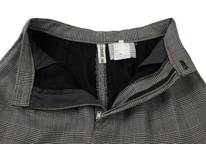 COMME des GARCONS Wool Check Tuck Pants Black Size S