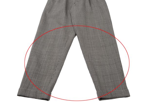 COMME des GARCONS Wool Check Tuck Pants Black Size S