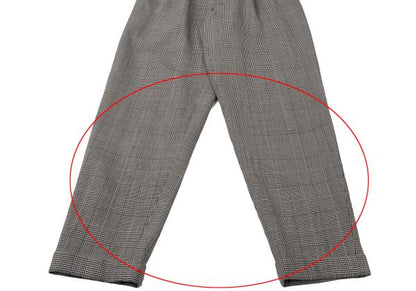 COMME des GARCONS Wool Check Tuck Pants Black Size S
