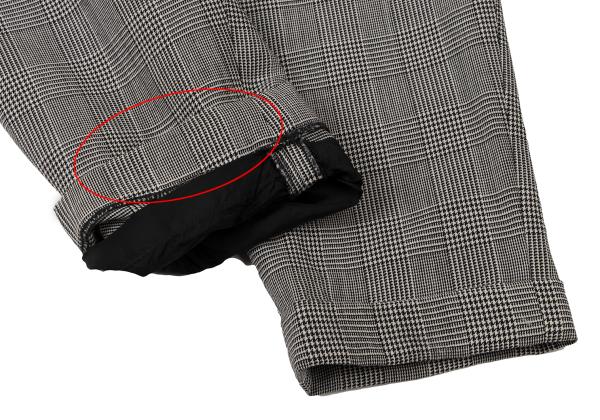 COMME des GARCONS Wool Check Tuck Pants Black Size S
