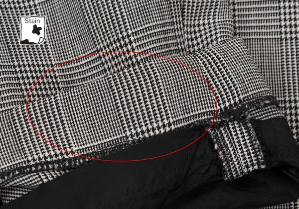 COMME des GARCONS Wool Check Tuck Pants Black Size S