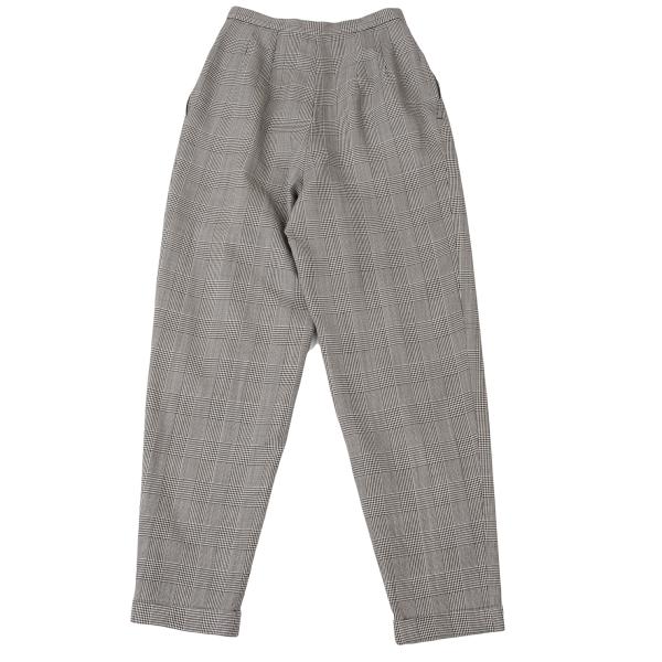 COMME des GARCONS Wool Check Tuck Pants Black Size S