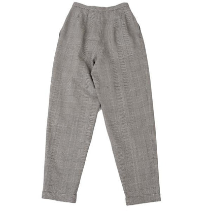 COMME des GARCONS Wool Check Tuck Pants Black Size S