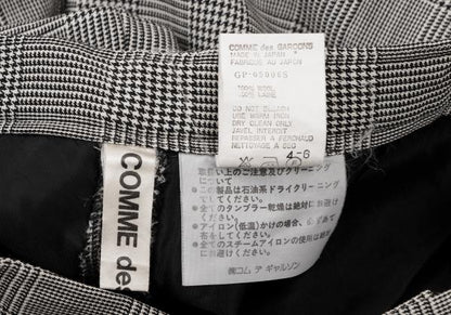 COMME des GARCONS Wool Check Tuck Pants Black Size S