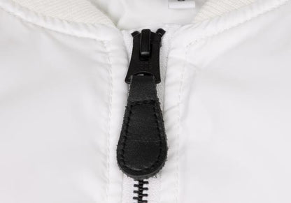 A BATHING APE BAPE Logo Print MA-1 Jacket White Size S