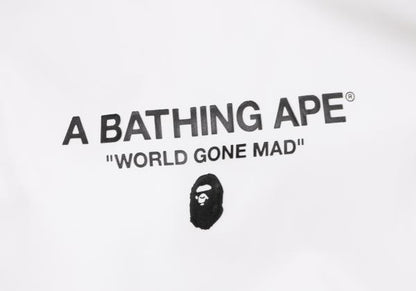 A BATHING APE BAPE Logo Print MA-1 Jacket White Size S