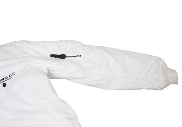 A BATHING APE BAPE Logo Print MA-1 Jacket White Size S