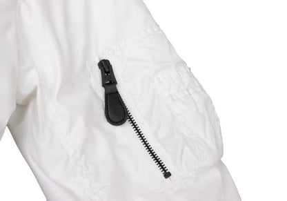 A BATHING APE BAPE Logo Print MA-1 Jacket White Size S