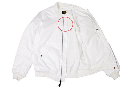 A BATHING APE BAPE Logo Print MA-1 Jacket White Size S