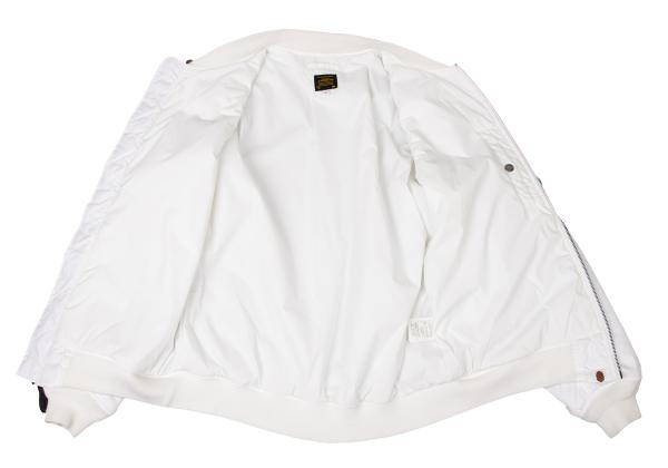 A BATHING APE BAPE Logo Print MA-1 Jacket White Size S