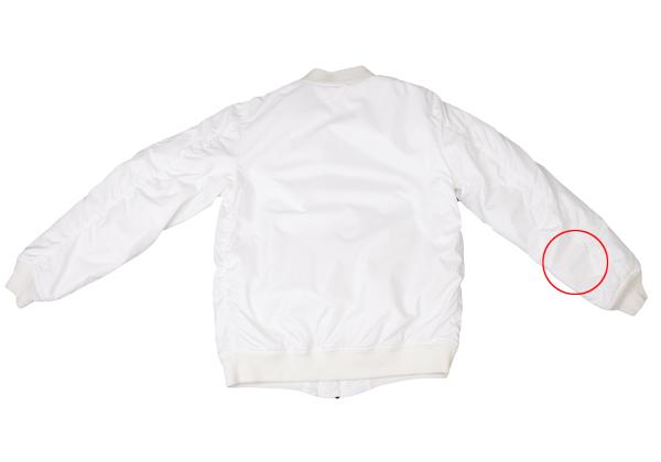 A BATHING APE BAPE Logo Print MA-1 Jacket White Size S