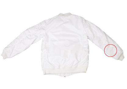 A BATHING APE BAPE Logo Print MA-1 Jacket White Size S