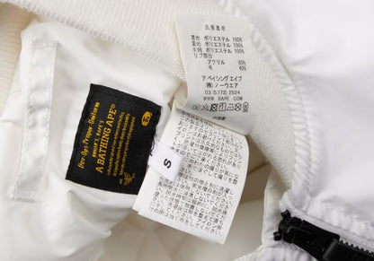 A BATHING APE BAPE Logo Print MA-1 Jacket White Size S