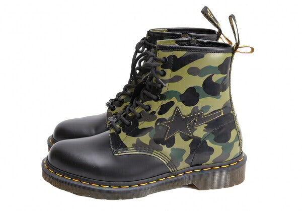 A BATHING APE BAPE x BAPE x Dr.Martens 1460 Boots Black Camo Size US9 (27cm)