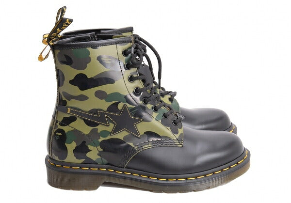 A BATHING APE BAPE x BAPE x Dr.Martens 1460 Boots Black Camo Size US9 (27cm)