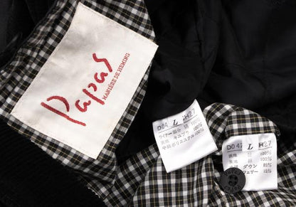 Papas Logo Patch Detachable Liner Down Jacket Black Size L