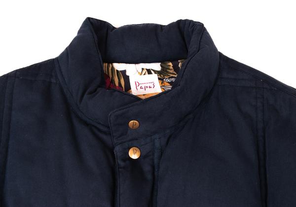 Papas Floral Lining Down Jacket Navy Size L