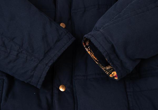 Papas Floral Lining Down Jacket Navy Size L