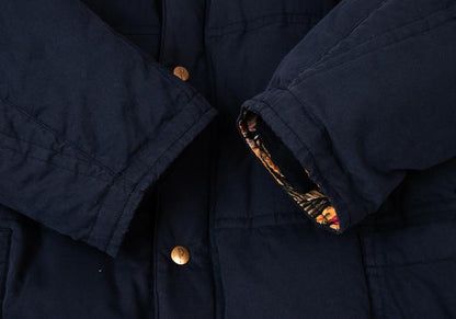 Papas Floral Lining Down Jacket Navy Size L