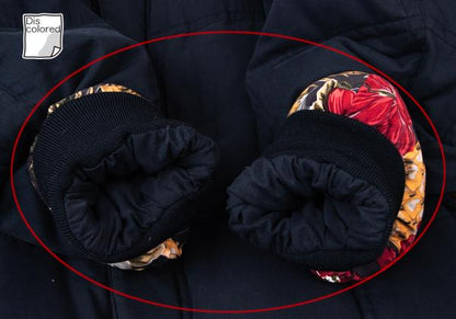 Papas Floral Lining Down Jacket Navy Size L