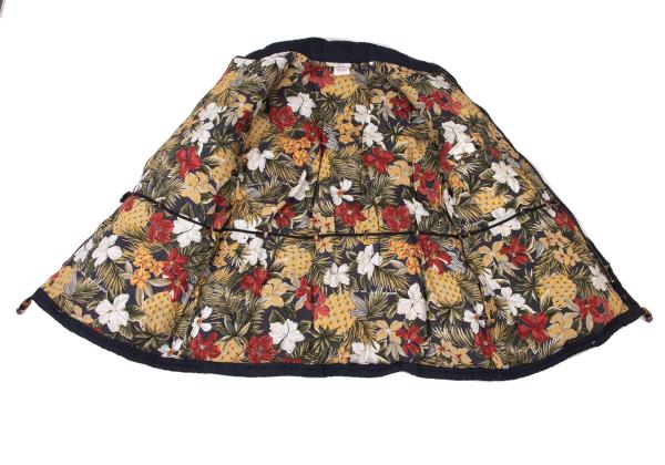 Papas Floral Lining Down Jacket Navy Size L