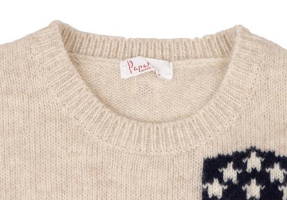 Papas Wool Stars & Stripes Knit Sweater White Size L