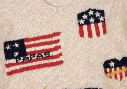 Papas Wool Stars & Stripes Knit Sweater White Size L