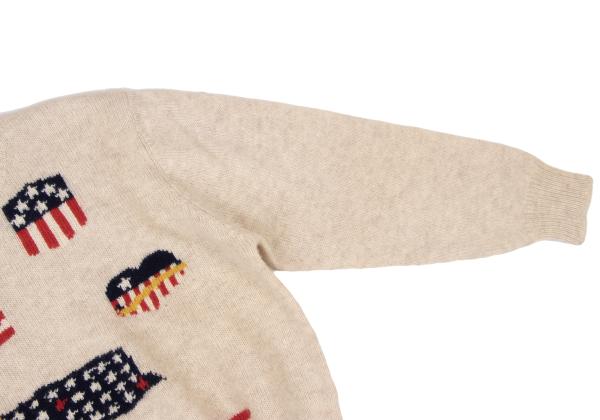 Papas Wool Stars & Stripes Knit Sweater White Size L