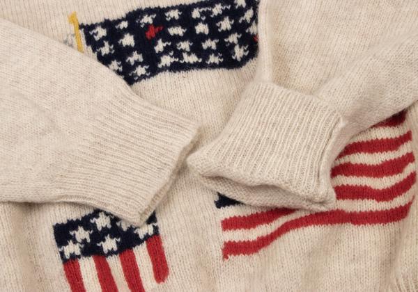 Papas Wool Stars & Stripes Knit Sweater White Size L