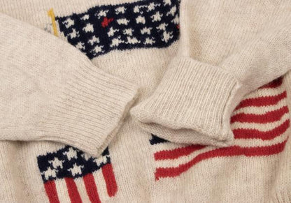Papas Wool Stars & Stripes Knit Sweater White Size L